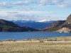 Resirvour with snow capped mountains
